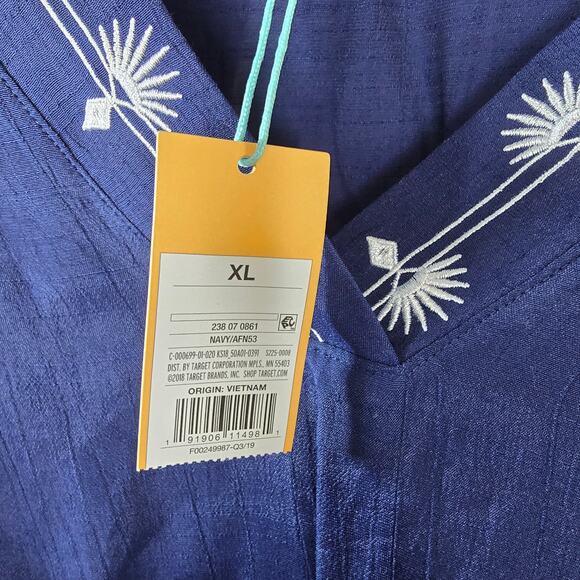 Kona Sol Blue and White Embroidered Swim Cover up Size XL NWT - Picture 4 of 7